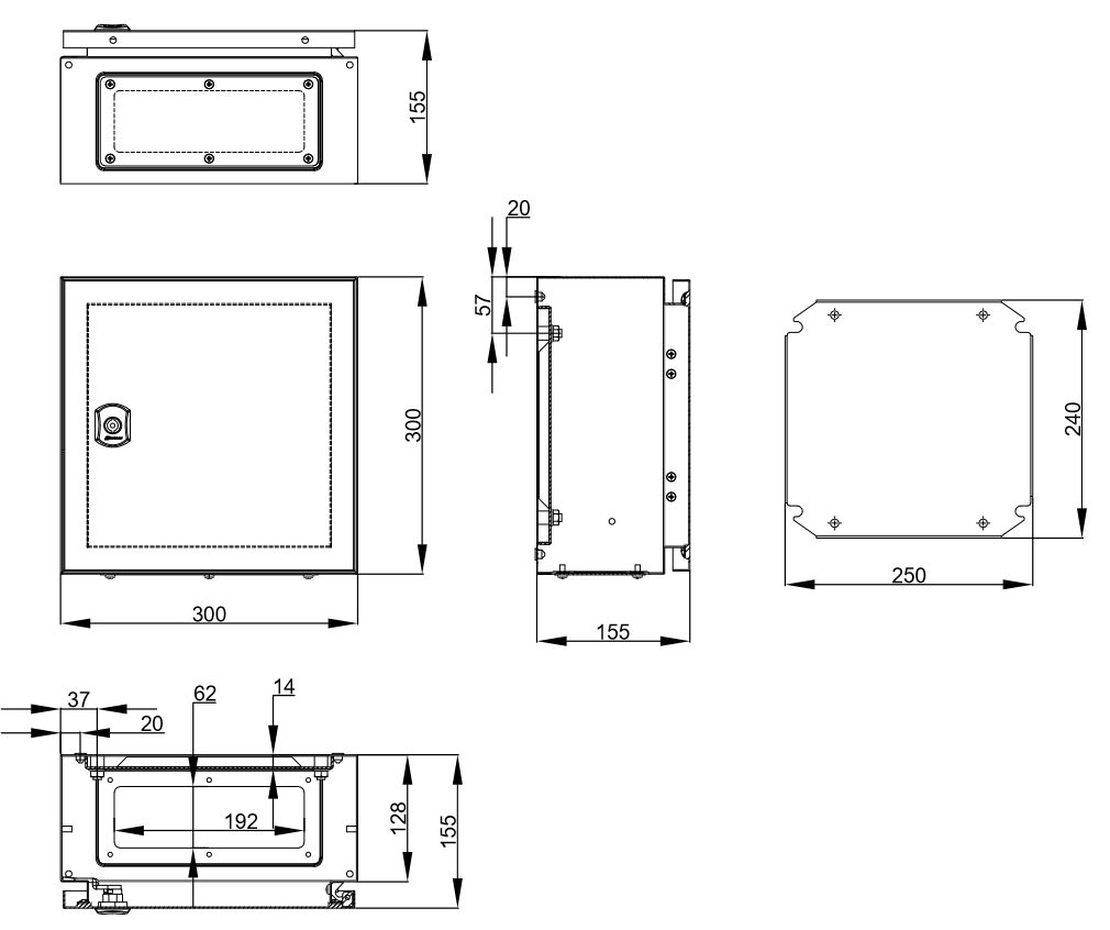 Rozvaděč WS, 300x300x155, s montážní deskou, krytí IP66
