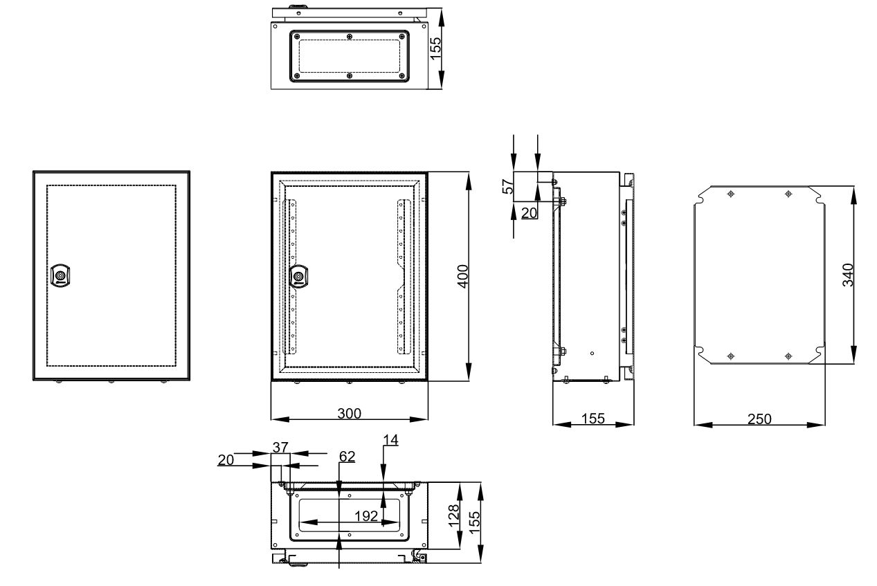 Rozvaděč WS, 400x300x155, s montážní deskou, krytí IP66