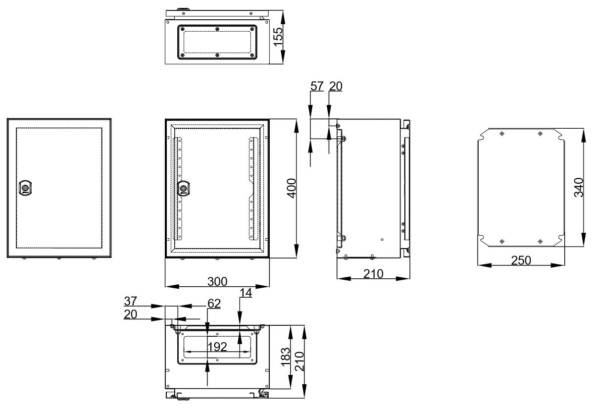 Rozvaděč WS, 400x300x210, s montážní deskou, krytí IP66