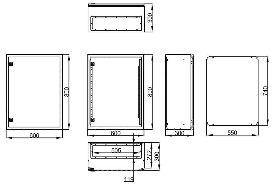 Rozvaděč WS, 800x600x300, s montážní deskou, krytí IP66