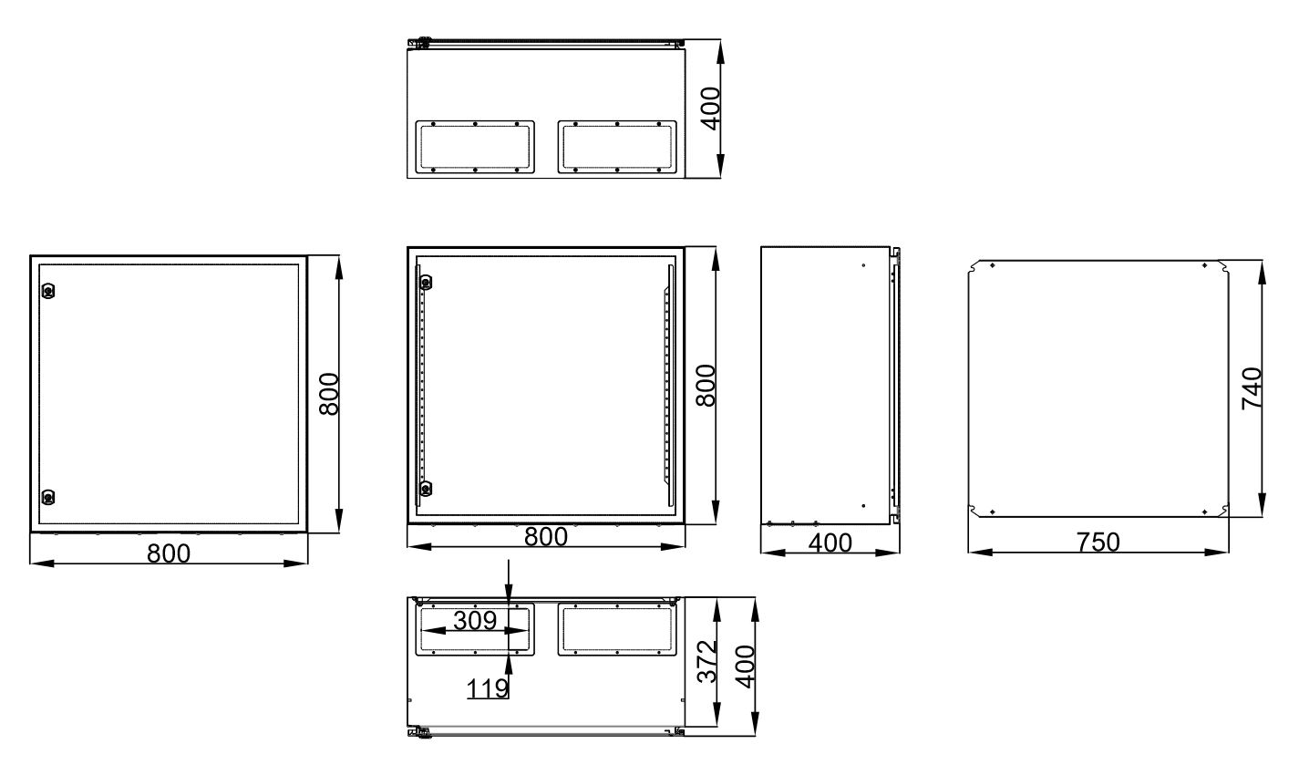 Rozvaděč WS, 800x800x400, s montážní deskou, krytí IP66