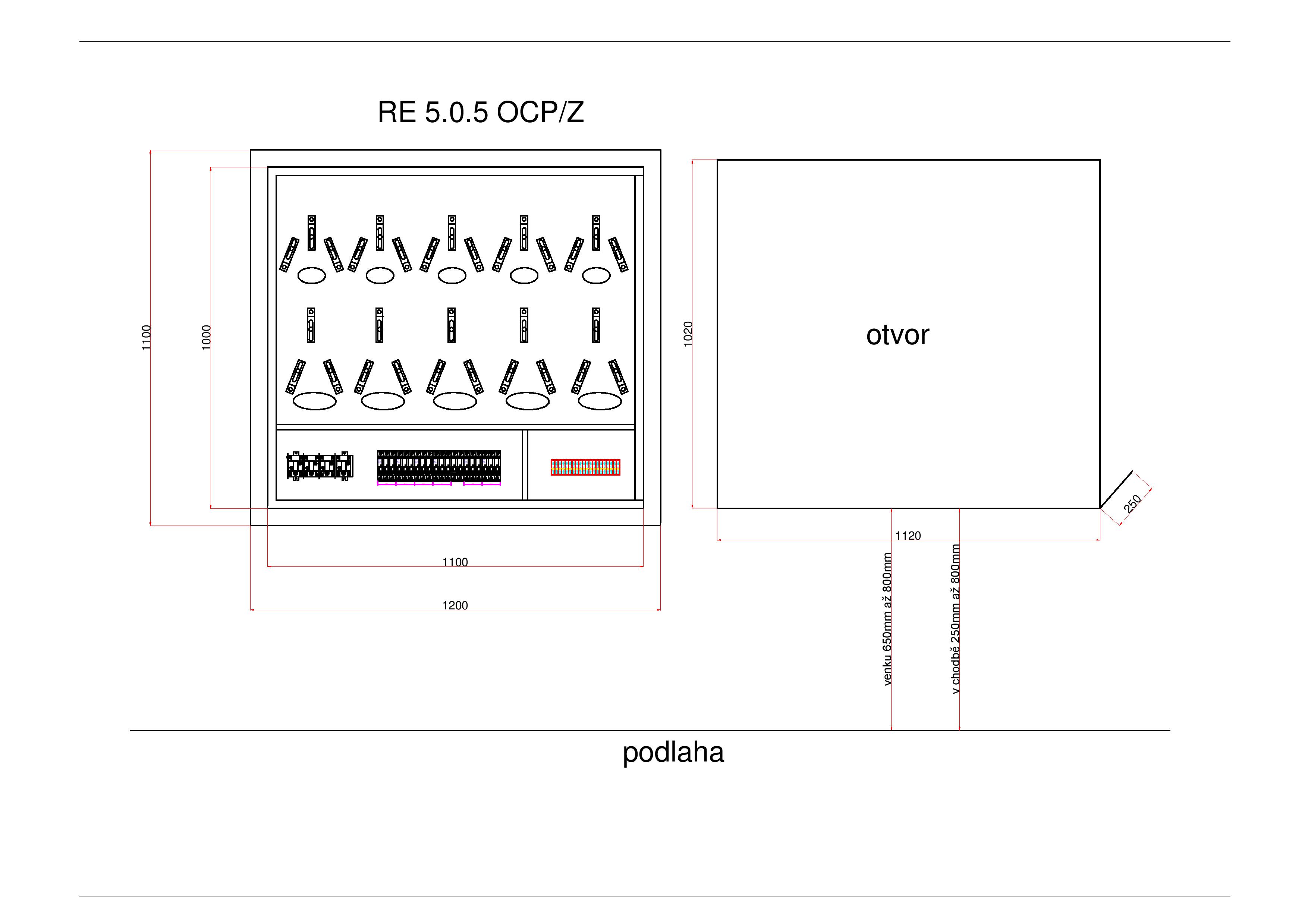 Elektroměrový rozvaděč RE 5.0.5 OCP/Z
