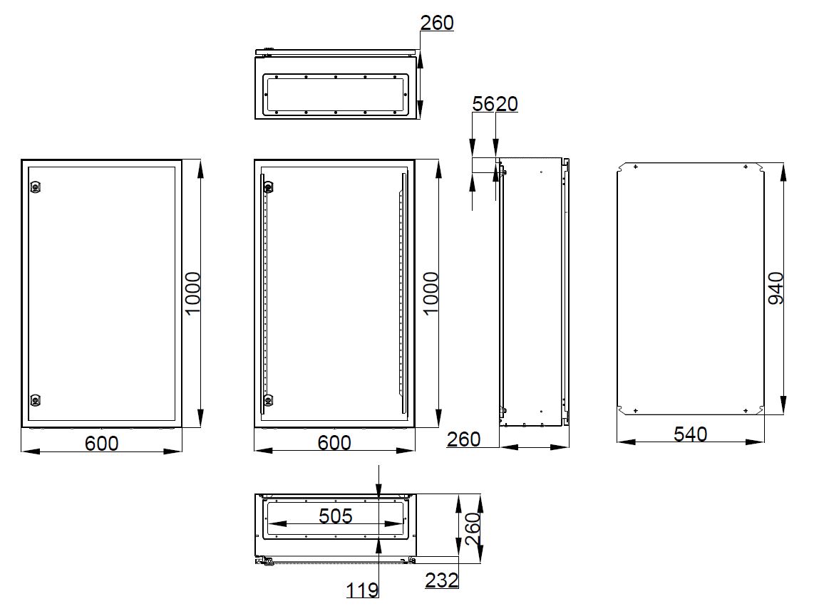 Rozvaděč WS, 1000x600x260,s montážní deskou, krytí IP66