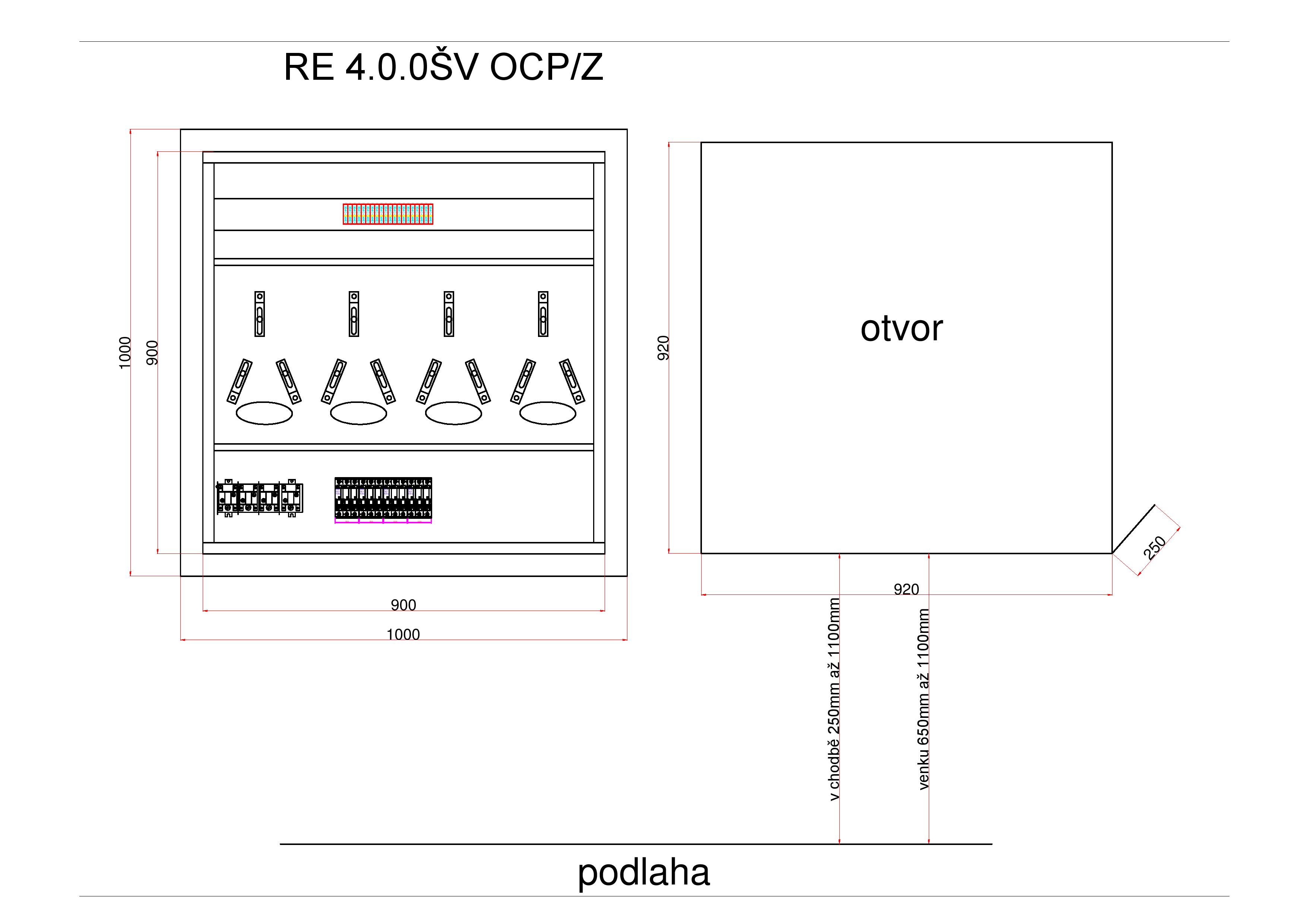 Elektroměrový rozváděč RE 4.0.0Š OCP/Z