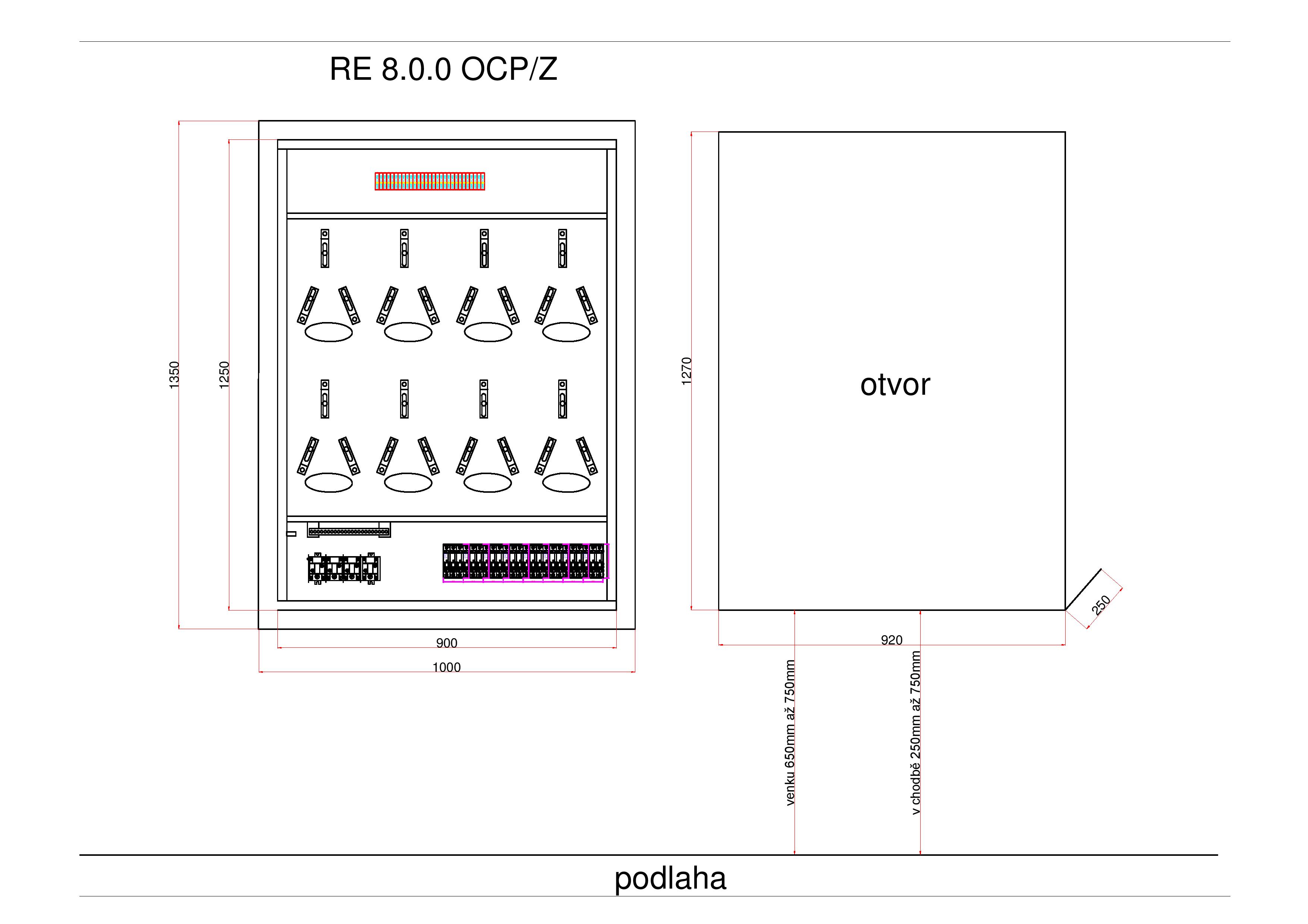 Elektroměrový rozvaděč RE 8.0.0 OCP/Z